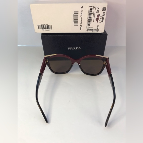 New Authentic Prada Brown Cat Eye Ladies Sunglasses PR 02WS 07C0D1 - Picture 9 of 14